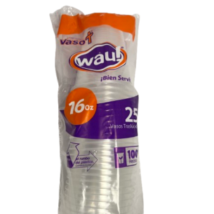 Vasos plasticos 16 Oz WAU